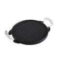 Cast Iron Round Grill Pan with Stainless Steel Handle, 42cm